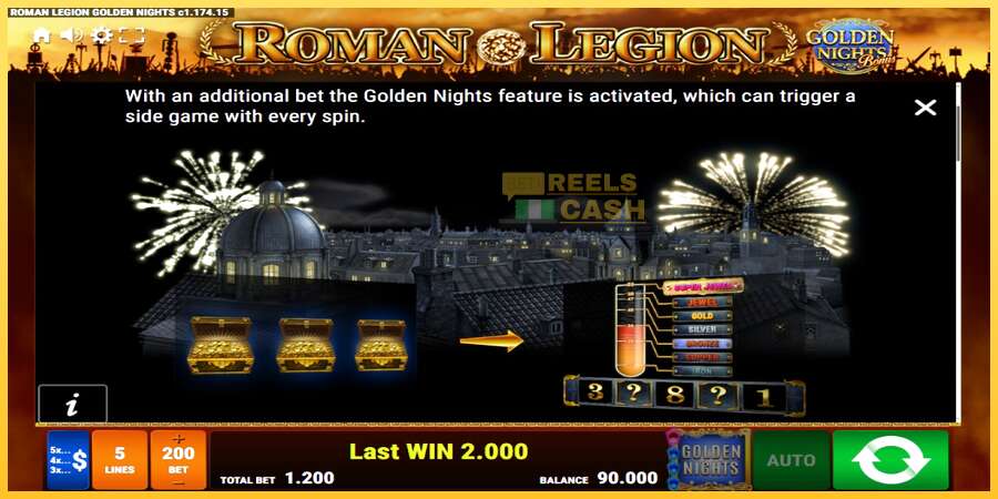 Roman Legion Golden Nights акча үчүн оюн машинасы, сүрөт 6