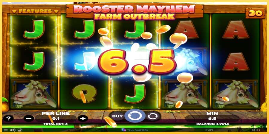 Rooster Mayhem Farm Outbreak акча үчүн оюн машинасы, сүрөт 3