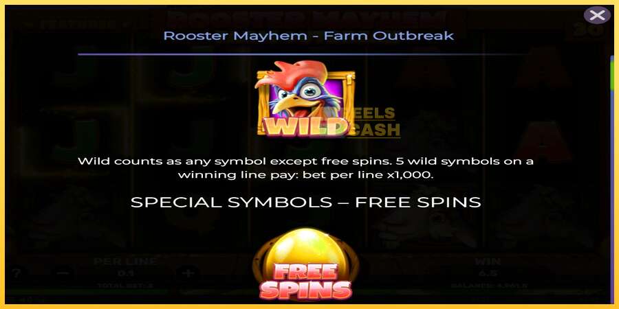 Rooster Mayhem Farm Outbreak акча үчүн оюн машинасы, сүрөт 4