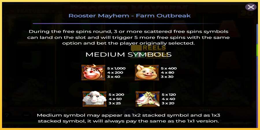 Rooster Mayhem Farm Outbreak акча үчүн оюн машинасы, сүрөт 5