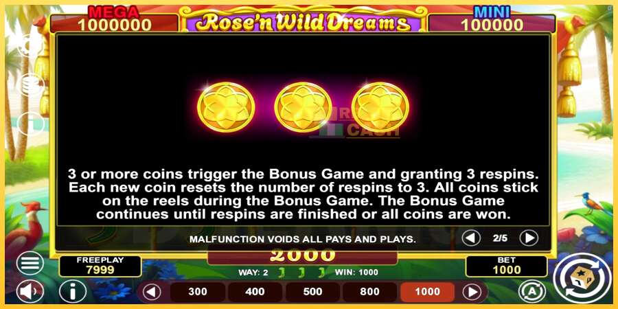 Rose’n Wild Dreams Hold & Win акча үчүн оюн машинасы, сүрөт 5