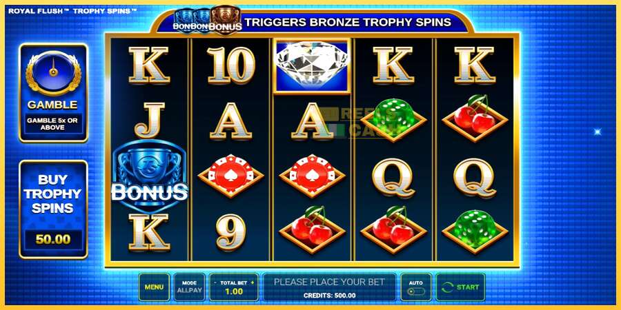 Royal Flush Trophy Spins акча үчүн оюн машинасы, сүрөт 1