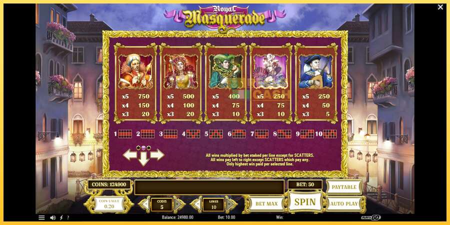 Royal Masquerade акча үчүн оюн машинасы, сүрөт 5