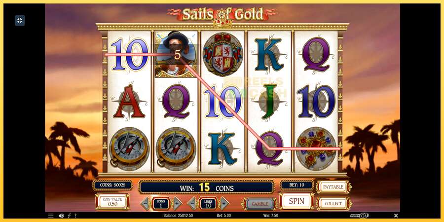 Sails of Gold акча үчүн оюн машинасы, сүрөт 5