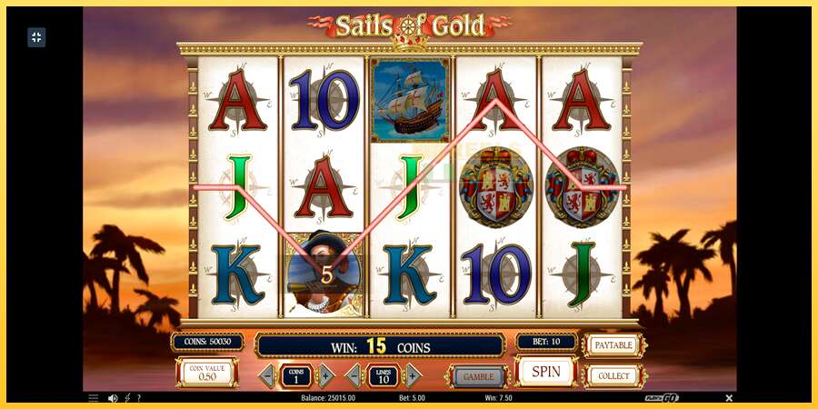 Sails of Gold акча үчүн оюн машинасы, сүрөт 6