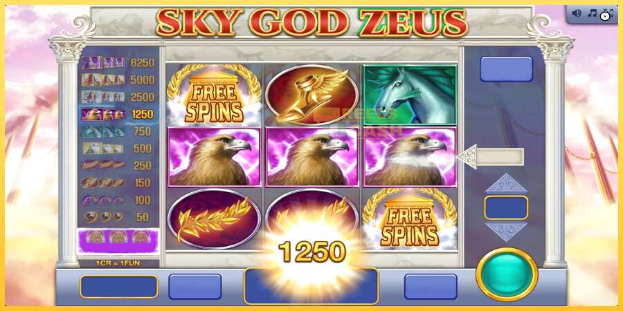 Sky God Zeus 3x3 акча үчүн оюн машинасы, сүрөт 2