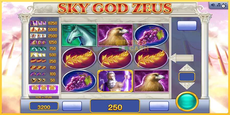 Sky God Zeus 3x3 акча үчүн оюн машинасы, сүрөт 3