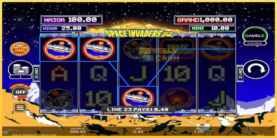 Space Invaders Win and Spin акча үчүн оюн машинасы, сүрөт 3