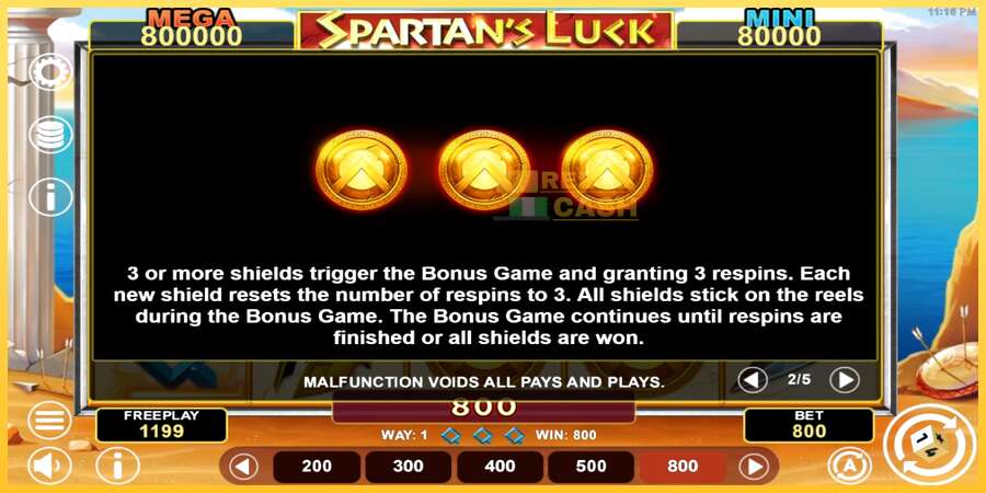 Spartans Luck Hold & Win акча үчүн оюн машинасы, сүрөт 5