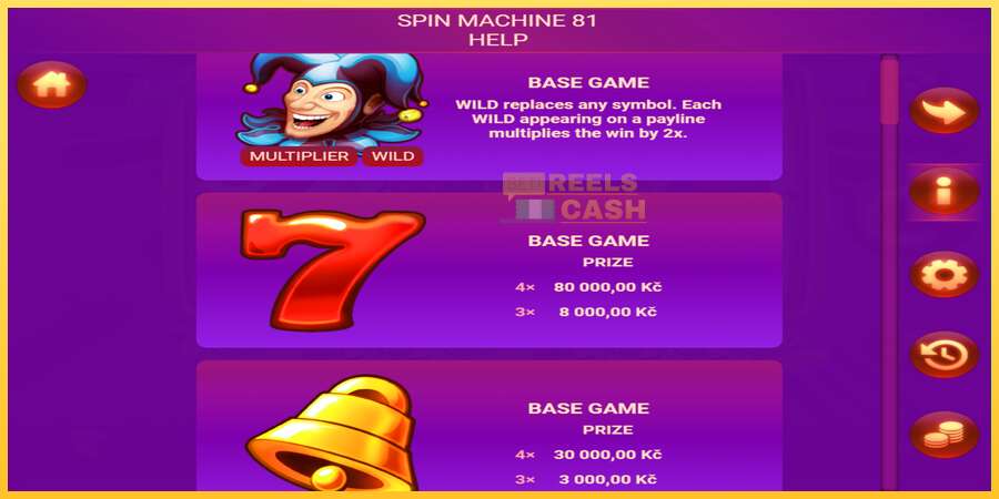 Spin Machine 81 акча үчүн оюн машинасы, сүрөт 3