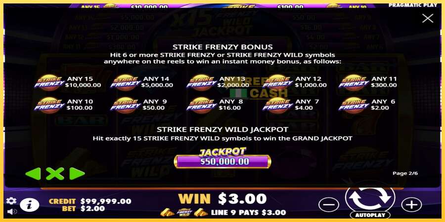 Strike Frenzy акча үчүн оюн машинасы, сүрөт 5