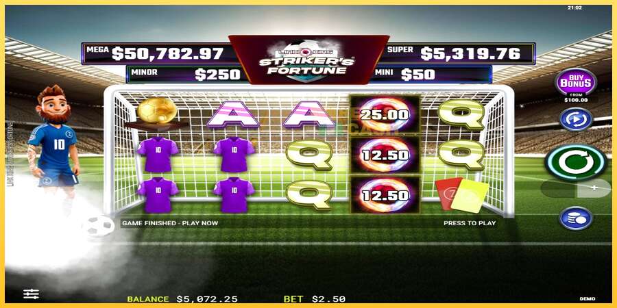 Strikers Fortune акча үчүн оюн машинасы, сүрөт 4