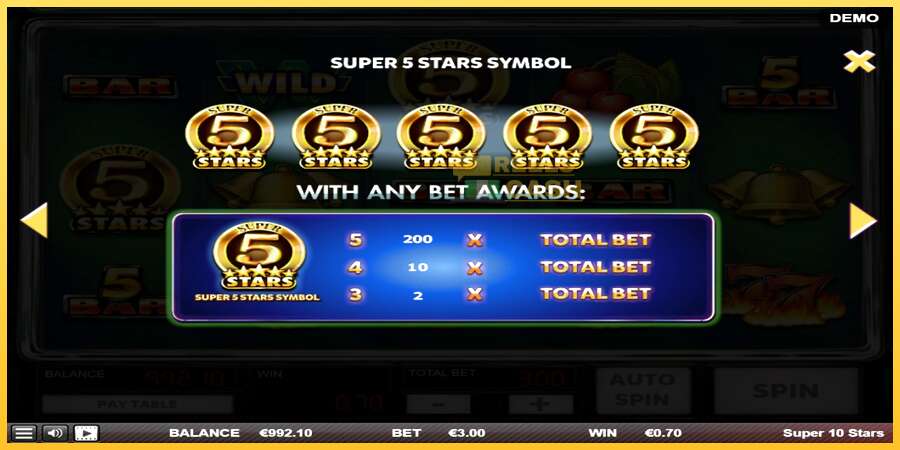 Super 10 Stars акча үчүн оюн машинасы, сүрөт 6