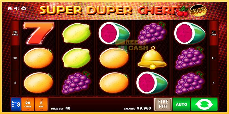 Super Duper Cherry Red Hot Firepot акча үчүн оюн машинасы, сүрөт 1