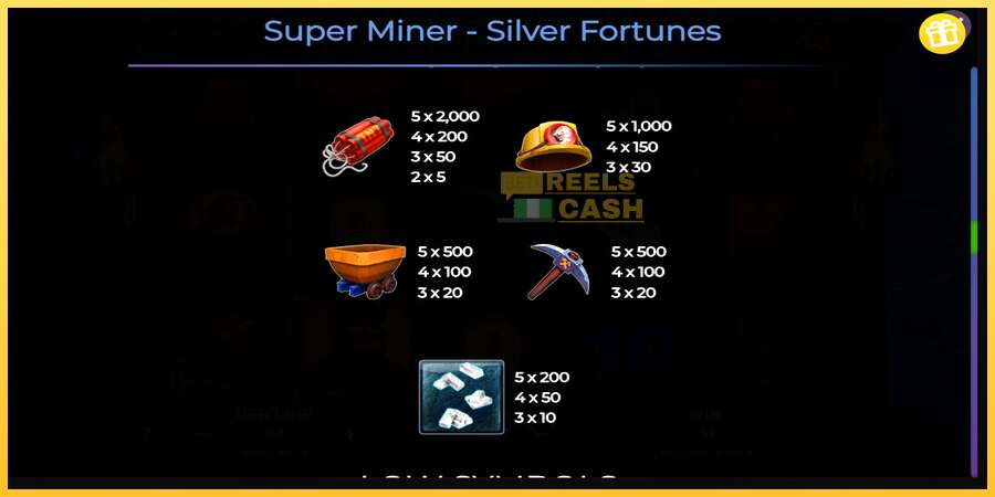 Super Miner Silver Fortunes акча үчүн оюн машинасы, сүрөт 6