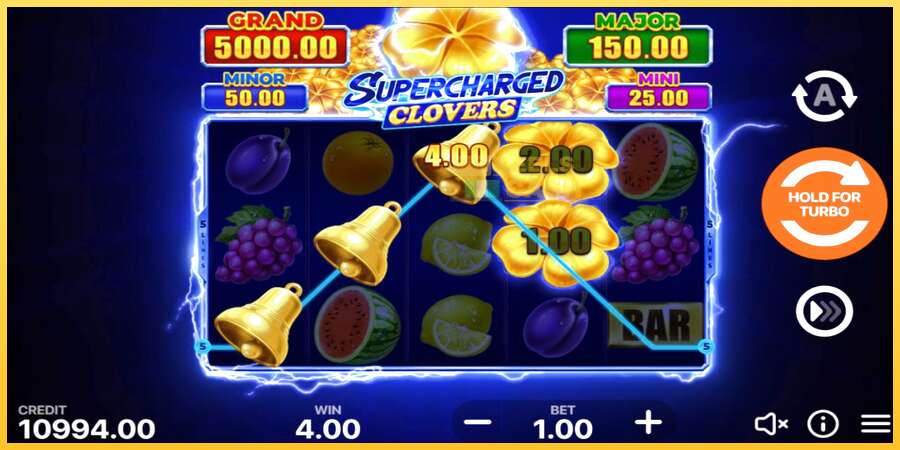 Supercharged Clovers: Hold and Win акча үчүн оюн машинасы, сүрөт 2