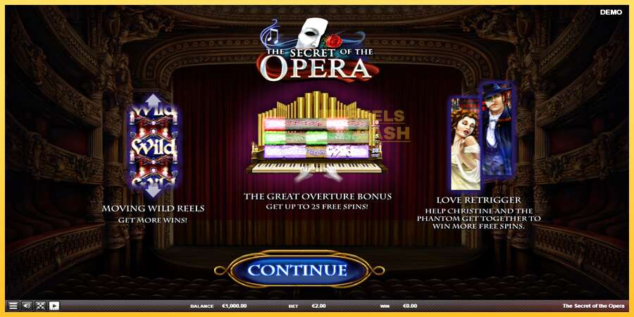 The Secret of the Opera акча үчүн оюн машинасы, сүрөт 1