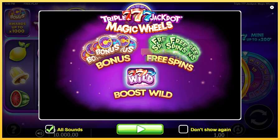 Triple 777 Jackpot Magic Wheels акча үчүн оюн машинасы, сүрөт 1