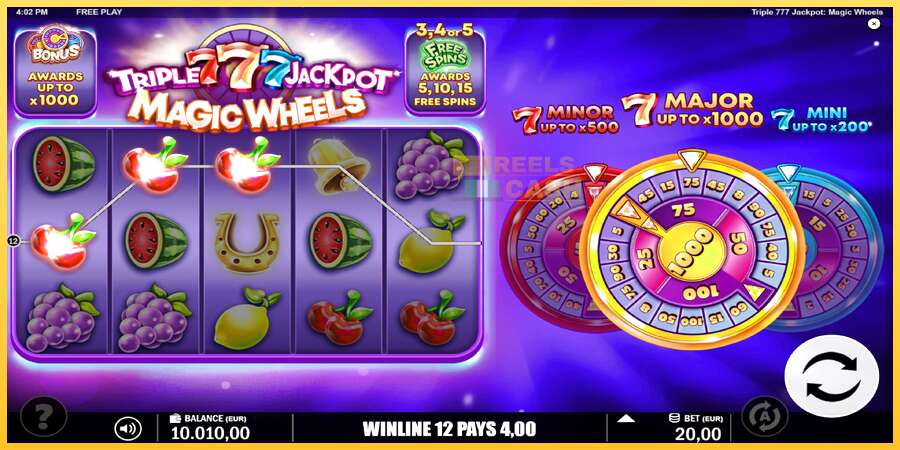 Triple 777 Jackpot Magic Wheels акча үчүн оюн машинасы, сүрөт 4