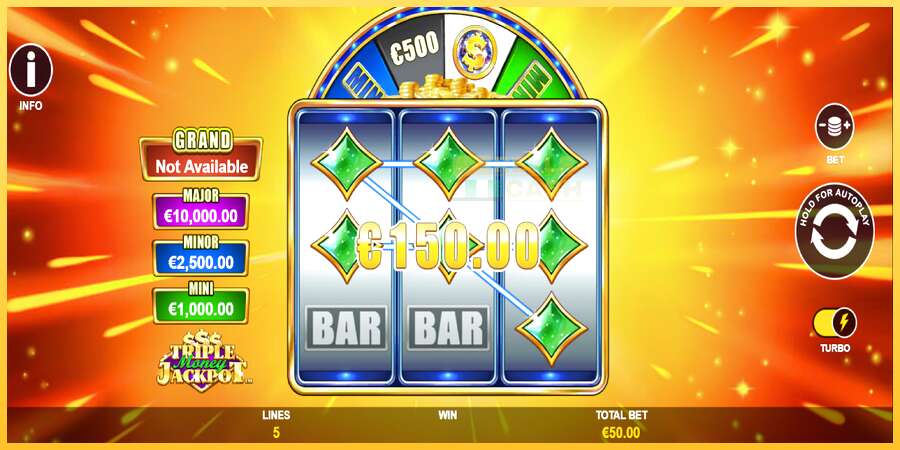 Triple Money Jackpot акча үчүн оюн машинасы, сүрөт 3