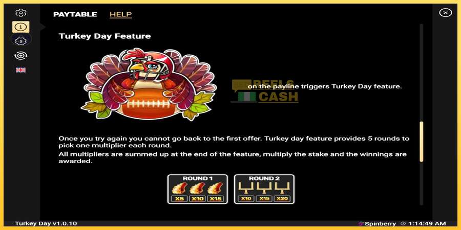 Turkey Day акча үчүн оюн машинасы, сүрөт 5