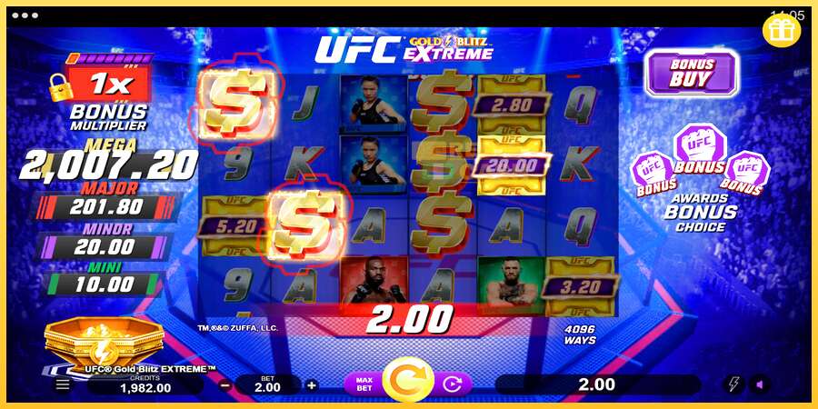 UFC Gold Blitz Extreme акча үчүн оюн машинасы, сүрөт 3