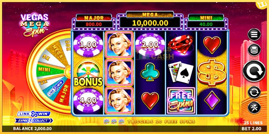 Vegas Mega Spin акча үчүн оюн машинасы, сүрөт 1