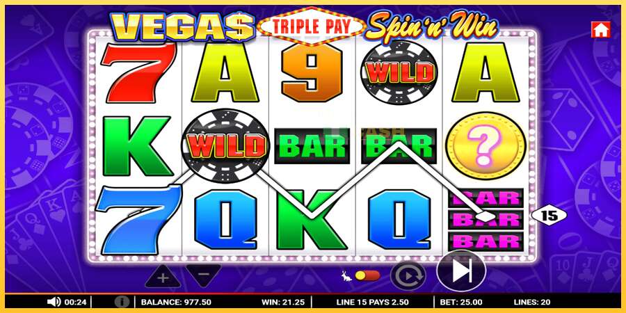 Vegas Triple Pay Spin n Win акча үчүн оюн машинасы, сүрөт 2