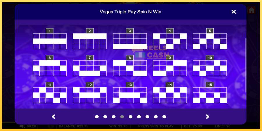 Vegas Triple Pay Spin n Win акча үчүн оюн машинасы, сүрөт 5