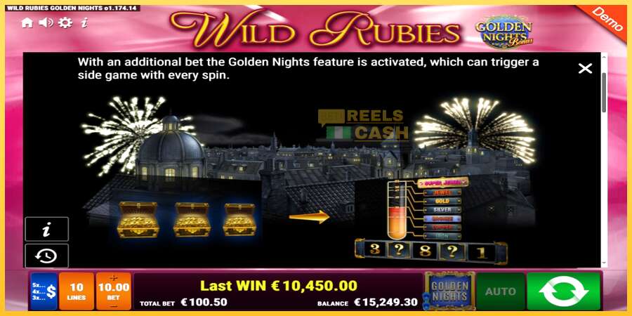 Wild Rubies Golden Nights акча үчүн оюн машинасы, сүрөт 6