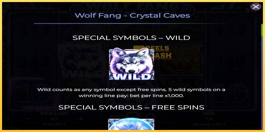 Wolf Fang - Crystal Caves акча үчүн оюн машинасы, сүрөт 4