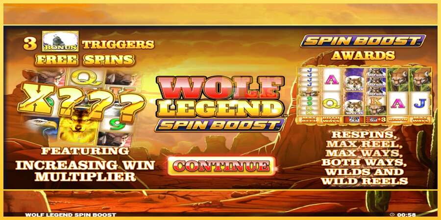 Wolf Legend Spin Boost акча үчүн оюн машинасы, сүрөт 1