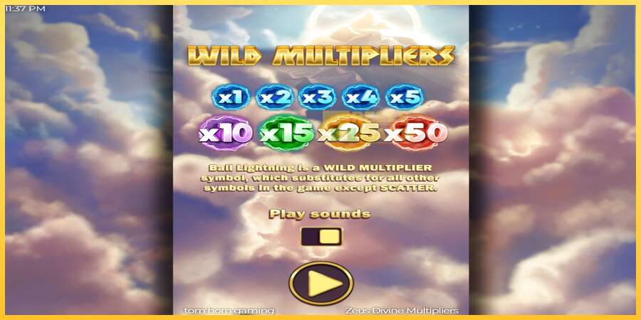 Zeus Divine Multipliers акча үчүн оюн машинасы, сүрөт 1